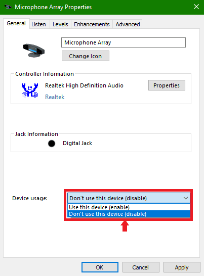 disable microphone